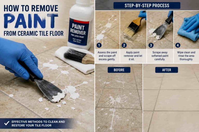 how to remove paint from ceramic tile floor
